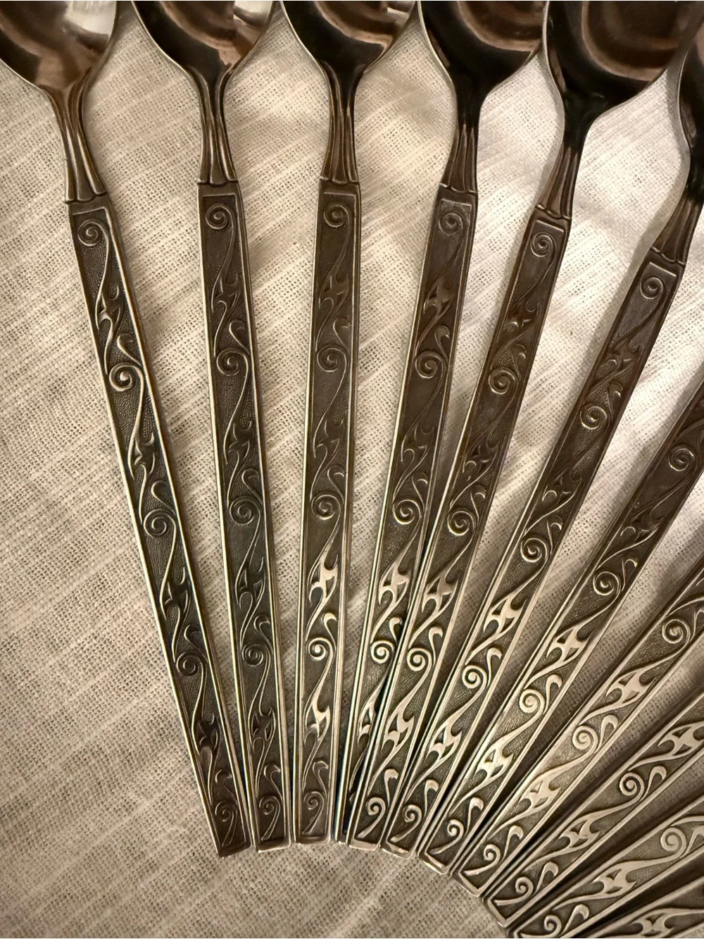 Vintage Oxford Hall Palo Alto Stainless Teaspoons - Set of 11 Iced Tea Spoons